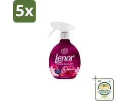 5 x Lenor – Crease Releaser Spray – Divine Ruby Jasmine – Kreukverwijderaar & Textielverfrisser – 500 ml - Grootverpakking - Kreukverwijderaar - Textielverfrisser - Crease Releaser - Kleding Opfrissen - Strijkijzer Vervangen