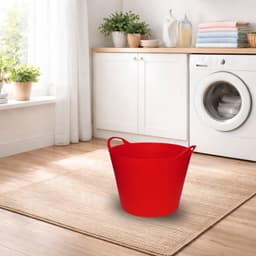Flexibele emmer/kuip - rood - 42 liter - Opbergmand - Wasmand - 45 x 33 cm — thumbnail 2