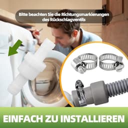 Terugslagklep voor Afvoerslangen - 10 mm Diameter, Geschikt voor Wasmachines en Drogers — thumbnail 3