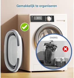 GELLDG 16L dweil- en wasmand - Opvouwbare wasmand - Met handvat - Ruimtebesparend - Siliconen emmer - Geschikt voor schoonmaken, wassen en opbergen - Draagbare emmer - Ideaal voor thuis en in de auto — thumbnail 3
