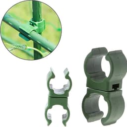 50 plantensteun clips - Kruisvormige clips - Universele plastic klimpaal clips - Geschikt voor tuinen, boomgaarden en tomatenrekken - 8mm — thumbnail 2