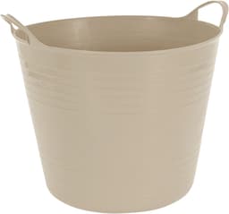 Excellent houseware flexibele wasmand - 2x - beige - 27 liter - kunststof - 42 x 40 x 35 cm — thumbnail 3