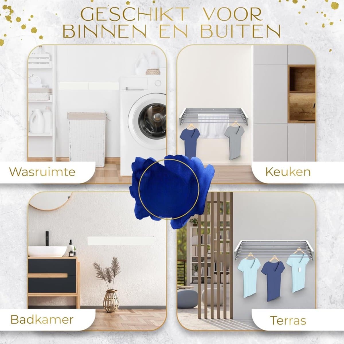 Wanddroogrek - Droogrek Inklapbaar - Wasrek - Droogtoren - Droogrekken -Wit — afbeelding 1
