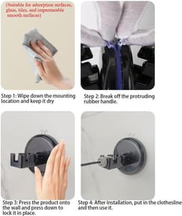 Indoor Wall Mounted Extendable Portable Drying Clothesline Retractable 5m for Living Room Bathroom Balcony (White) — thumbnail 4