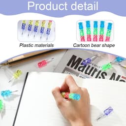Allecto Plus - Stapelbare Berenpotloden: 12 stuks, Kunststof, Creatief Cadeau voor Kinderen, School Feest - Multikleurig — thumbnail 2