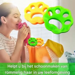 TOVBMUP 6 Wasballen - Wasmachinereinigingsballen voor dierenharen - Haarverzamelaar - Pluizenverwijderaar - Herbruikbaar - Geschikt voor dierenhaar, dons, pluisjes — thumbnail 5