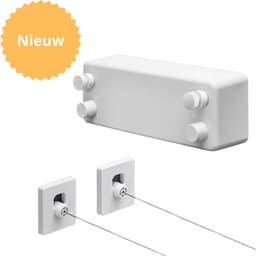 Daily Solutions® Waslijn Uittrekbaar - 2 x 4.2 M - Roldrooglijn - Waslijndraad met stalen kern - Wasdraad voor binnen en buiten - Wasrek - Droogrek — thumbnail 1