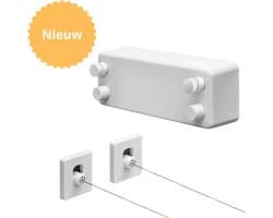 Daily Solutions® Waslijn Uittrekbaar - 2 x 4.2 M - Roldrooglijn - Waslijndraad met stalen kern - Wasdraad voor binnen en buiten - Wasrek - Droogrek — afbeelding 1