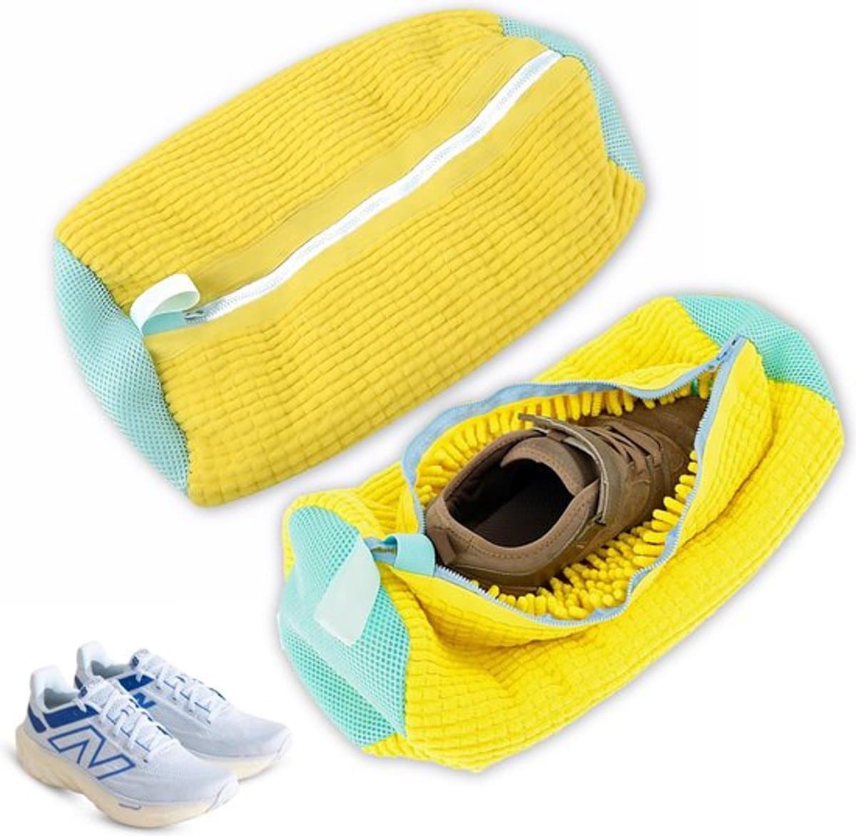 Waszak - Wasnet Voor Schoenen - Waszak Voor Schoenen - Schoenen Waszak - 39 x 19 Cm - Netje Anti-Vervorming - Delicaat Wasgoed - Schoen Wassen - Schoenenwaszak - Wasgoed - Wasmachine - Schoenen / Sneakers - Met Rits En Hangende Ring - Herbruikbaar — afbeelding 1