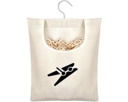 Waszak met Clips - Wasknijper Tas Opberger - Wasknijpers Organiseren - Stevig Canvas Ontwerp - 28 x 32 cm - Grijs