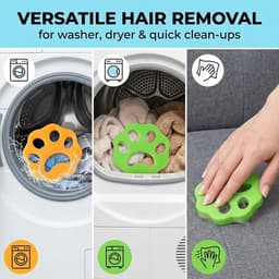 Haarverwijderaar wasmachine - Set van 4 - Herbruikbare siliconen haarvangers in paw en bloemenvorm - ShopVlot — thumbnail 2