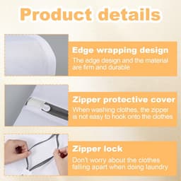 Dailygoods - 4 stuks netwaszakken voor delicate was – ademend fijn gaas – beschermt lingerie, bh’s, sokken en babykleding – met ritssluiting – wasmachine- en drogerbestendig — thumbnail 2