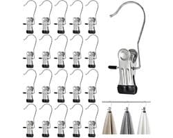 Dailygoods- Wasknijpers 40 Stuks - Roestvrij Staal - 360° Draaibaar - Antislip - Duurzaam - Geschikt voor Binnen/Buiten - Klemmen
