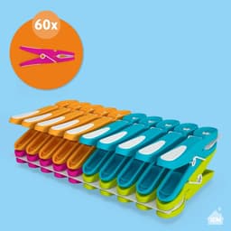 Dailygoods- Wasknijpers Antislip Soft Grip - 60 Stuks - Extra Lang - Kunststof - Kleurrijk - Duurzaam en Stabiel - Wasknijper — thumbnail 4