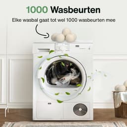2BEHOME XL Drogerballen Voor Wasdrogers - 6 Stuks - Gemaakt van 100% Nieuw-Zeelandse Schapen Wol - Wasdrogerballen - Droogballen - Droger Ballen - Dryer Balls - Wit — thumbnail 2