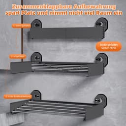 Dailygoods- Droogrek met zuignap - Inklapbaar - Wandmontage — thumbnail 4