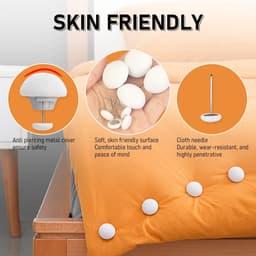 Dailygoods- Dekbedovertrek Clips Antislip - Bevestigingsclips Paddestoel - Quilt Klemmen - Decoratie Fixatie - Set van 4 Wit - Duurzaam Materiaal - Bedklemmen — thumbnail 5