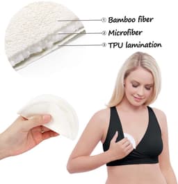 Dailygoods- Borstkussens 14 Stuks - Herbruikbare Bamboe Borstkussens - Wasbare Pads - Hypoallergene Kussens - Waterdichte Laag - Inclusief Opbergtas - Voedingspads — thumbnail 2