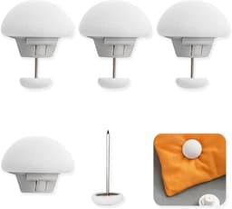 Dailygoods- Dekbedovertrek Clips Antislip - Bevestigingsclips Paddestoel - Quilt Klemmen - Decoratie Fixatie - Set van 4 Wit - Duurzaam Materiaal - Bedklemmen — thumbnail 1