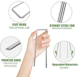 Dailygoods- Onkruiddoek Set - 100 Grondpennen 150x40x3mm - 100 Sluitringen - Anti-Roest - Compleet Accessoireset - Voor Tuinen - Grondankers — thumbnail 4