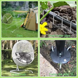Dailygoods- Grondanker U-vormig 30 cm - Verzinkt Staal - Tentharingen - Grondpennen - Grondankers - 8 Stuks - Tentharing — thumbnail 3