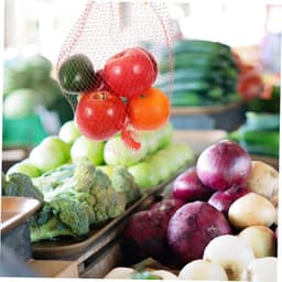 Netzakken Fruit - Groente Tassen - Verse Producten Bewaren - Ademend Mesh Ontwerp - 100 Stuks - Rood — thumbnail 2