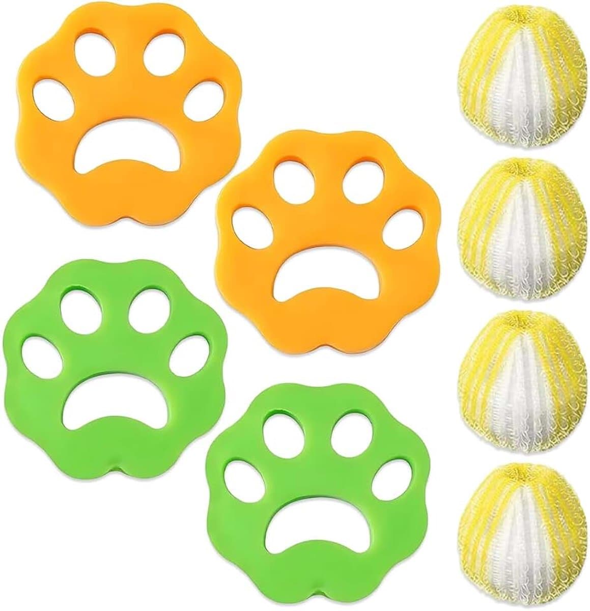 Anti-haarballen voor wasmachine, 8 herbruikbare wasballen, dierenhaarvanger, ideaal voor het verwijderen van katten- en hondenhaar. — afbeelding 1