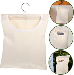 Wasknijper Opbergtas - Kleine Spullen Houder - Wassen Organiseren - Versterkte Stiksels - 35x27x1 cm - Beige — thumbnail 4