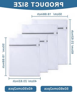 Set van 4 Wasnetten met Rits voor de Wasmachine, Duurzaam en Herbruikbaar, Beschermt Kleding zoals Bh's, Ondergoed en Delicate Stoffen (2L + 2M) — thumbnail 4