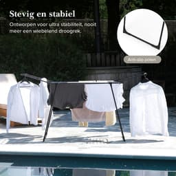 Jubbly® - Droogrek Inklapbaar - Wasrek Staand - 28M Drooglengte - Roestvrij - Zwart — thumbnail 5