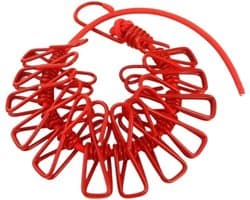 Waslijn voor buiten - Uittrekbare lijn - Kleding drogen - Weerbestendig materiaal - 170cm - Rood