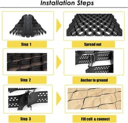 Grondrooster Stabilisator - Grindrooster Oprit - Oprit Versterken - Doorlatende Gaten - 5 cm Hoog - Zwart — thumbnail 5
