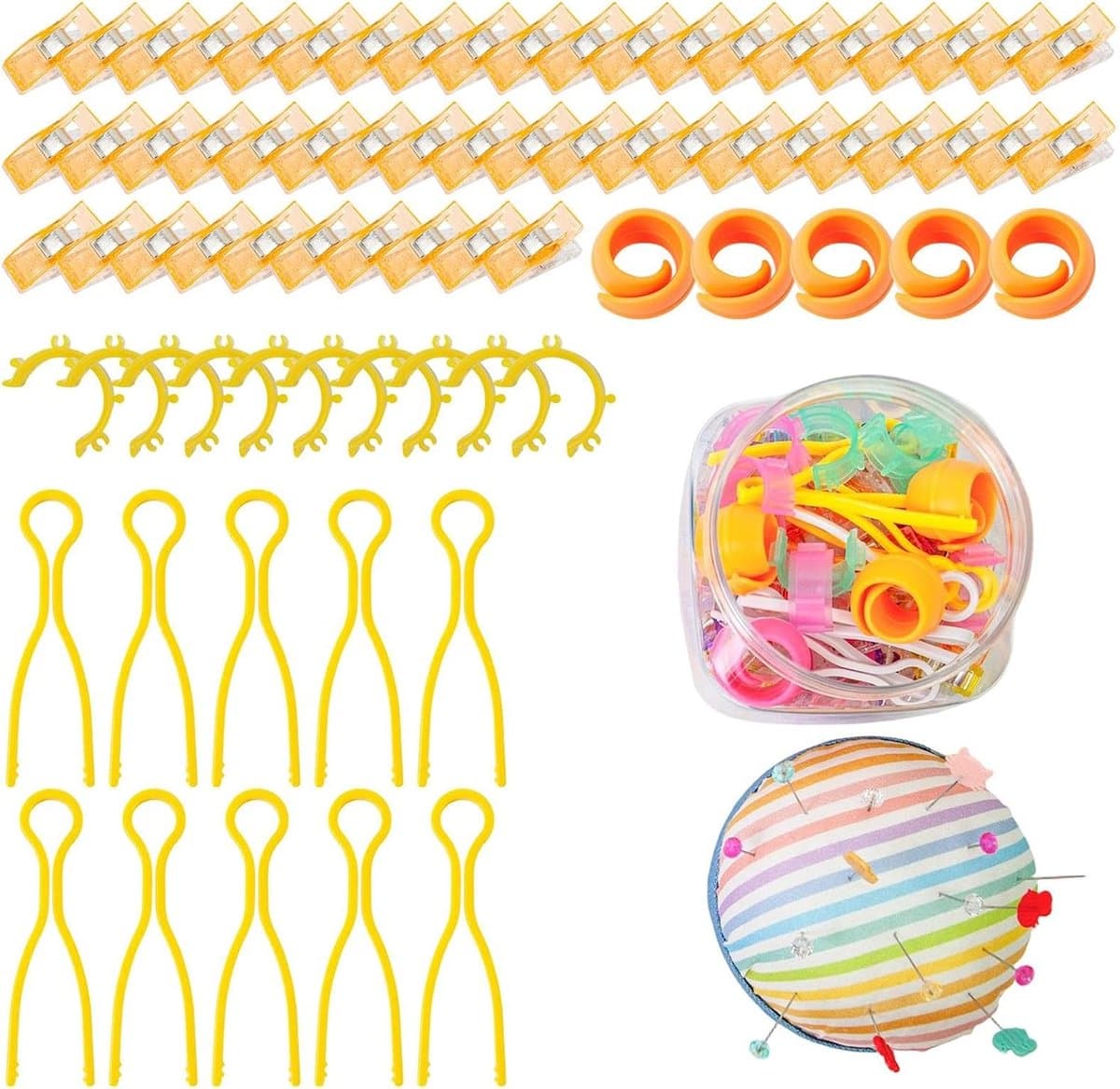 Naaiclips Set - Stoffen Clips - Hobby Naaien - Sterke Grip - 100 Delen - Meerkleurig — afbeelding 1
