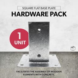 Vierkant Paalanker - Paalvoet Hekwerk - Palen Bevestigen - Gegalvaniseerd Staal - 91x91mm - Grijs — thumbnail 3