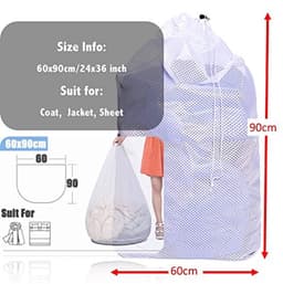 Mesh Waszakken Met Trekkoord voor Wasmachine 60 x 90 cm Waszak Herbruikbare Waszakken voor Studentenhuis en Woning Organizer Waszak voor Reizen Delicates voor Bovenkleding Sokken Panty's K — thumbnail 5