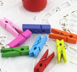 Houten wasknijpers - Mini klemmen - Decoratief ophangen - Lichtgewicht ontwerp - 50 stuks - Paars — thumbnail 3