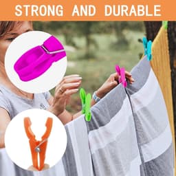 Wasknijpers Kunststof - Handdoekclips Strand - Kleding Ophangen - Winddicht Ontwerp - 14 stuks - Grijs — thumbnail 3