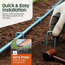 grondanker 50 stuks + 8 sluitringen inbegrepen, 150 mm lang, 25 mm breed, Ø 3 mm, voor tuin, mulch en kunstgras, van metaal, verzinkt, camping, reizen, staal — thumbnail 4