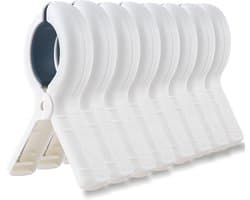 8 stuks handdoekclips voor ligstoelen, witte grote strandhanddoekclips voor ligbedden, strandharingen voor handdoeken, wasknijpers, zonnebedhanddoekclips, zonnebankharingen voor strandhanddoeken
