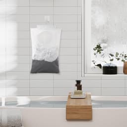 Duurzame waszak om op te hangen aan de deur, doorzichtige mesh-polyester waszak met zelfklevende haken voor slaapkamerkasten, deuren, muren, reizen (wit, zwart) — thumbnail 4