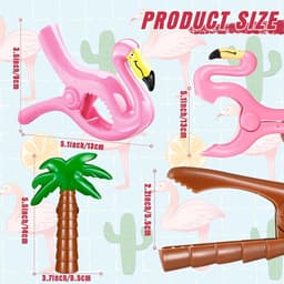 Handdoekklemmetjes voor strandstoelen, 2 stuks Grote strandhanddoek klemmen Flamingo strandhanddoek clips handdoek klemmen Flamingo wasknijpers voor wasgoed strandhanddoek badhanddoek zwembad (Roze C) — thumbnail 4