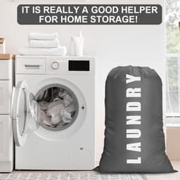 Vouwbare en draagbare waszakken, grote capaciteit 80-120L, ideaal voor badkamer, slaapkamer en reizen, blauw en grijs — thumbnail 5