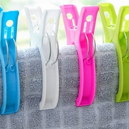 10 stuks extra grote strandhanddoekclips badhanddoekharingen sterke winddichte strandhanddoekharingen met heldere kleur kunststof wasknijpers clips voor ligbedden, ligstoelen, zwembadstoelen, wasgoed en meer — thumbnail 2