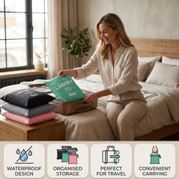 4 stuks waszakken voor op reis, waterdichte waszakken met rits en handvat, kleine waszak, natte zakken voor thuis, reizen, vakantie, kamperen, caravan, studentenhuis — thumbnail 4