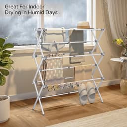Inklapbare droogmolen - Wit - 89 x 30 x 95,5 cm - Metalen 3 verdiepingen wasrek - Voor binnen en buiten gebruik — thumbnail 2