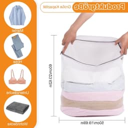 Wasmachine wasnetten 50 x 60 cm, waszak met rits voor shirts, sweaters, jassen, jeans en babykleding — thumbnail 5