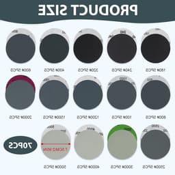 Sanding discs 75mm zelfklevend, 70 stuks met verschillende korrelgroottes voor droog en nat schuren, ideaal voor graveren en afwerken — thumbnail 5