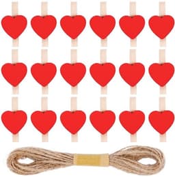 Houten Wasknijpers - Mini Hart Clips - Schattige Decoratie - Rood - Herbruikbaar - Doe-het-zelf Ambachten - Bruiloft Feest — thumbnail 1