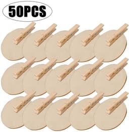 Knijpers Miniatuur - Houten Knijpers - 50 Stuks - Ronde Klemmen - 5 x 5,8 cm - Duurzaam Hout - Houten Clips — thumbnail 2