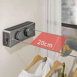 Intrekbare Waslijn - Telescopische Droogdraad - Binnen Drogen - Ruimtebesparend Ontwerp - 1 Meter - Grijs — thumbnail 2